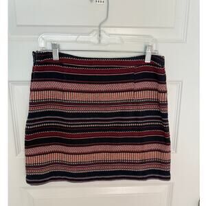 Hollister Multicolor Knit Mini Skirt Women’s Size 9 Cotton Fall Winter Casual